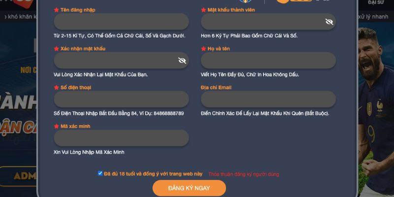 Đăng Nhập New88 3 Đăng ký hội viên là thao tác bắt buộc với khách hàng