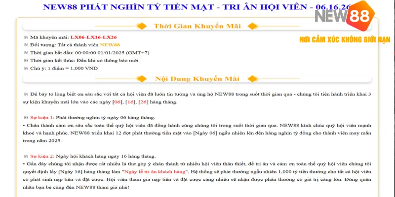 Nội dung ưu đãi ngày vàng chi tiết